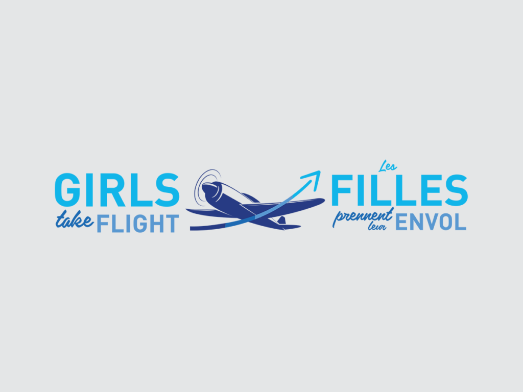 Logo bilingue de l’événement Les filles prennent leur envol.