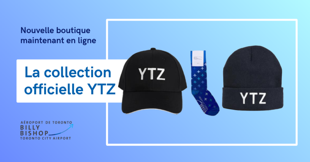 Collection officielle YTZ comprenant des casquettes, des chaussettes et une tuque.