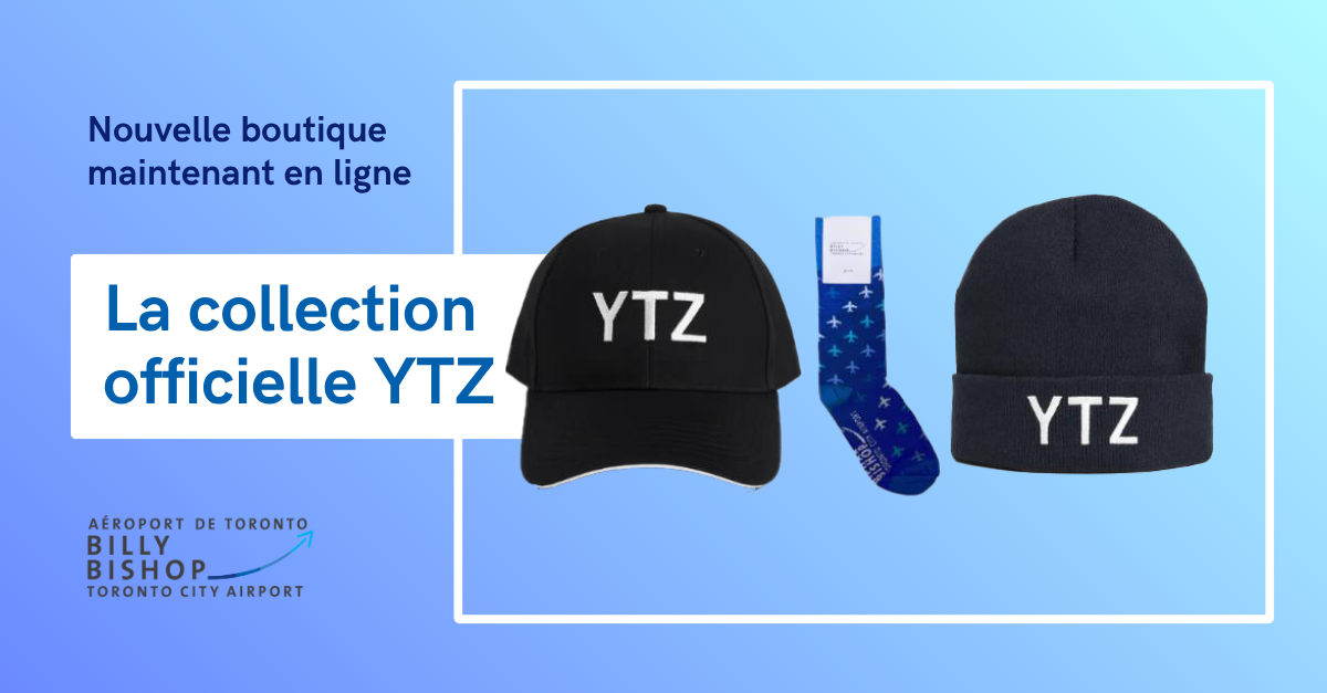 Collection officielle YTZ comprenant des casquettes, des chaussettes et une tuque.